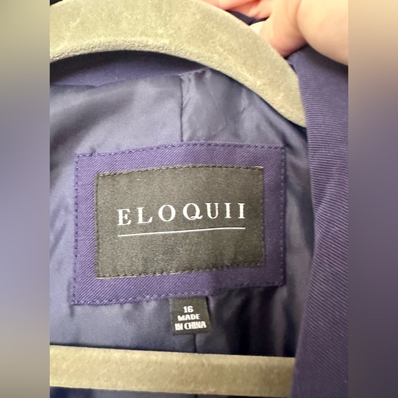 New! Eloquii Long Line One-Button Blazer in Evening Blue - Picture 5 of 5